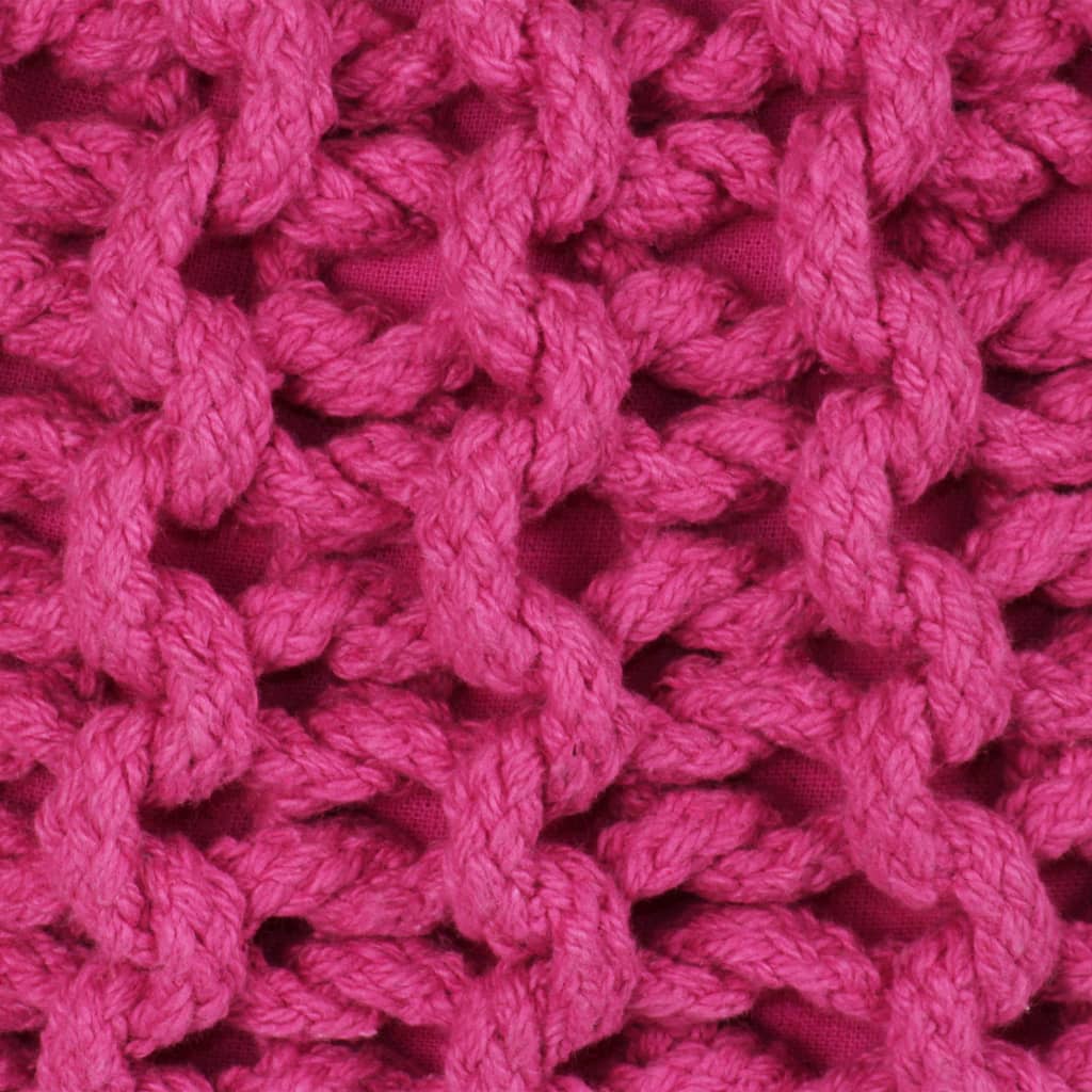 vidaXL Ručno pleteni pamučni tabure 50x35 cm ružičasti