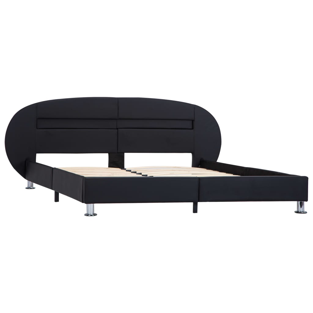 vidaXL Okvir za krevet od umjetne kože s LED svjetlom crni 120x200 cm