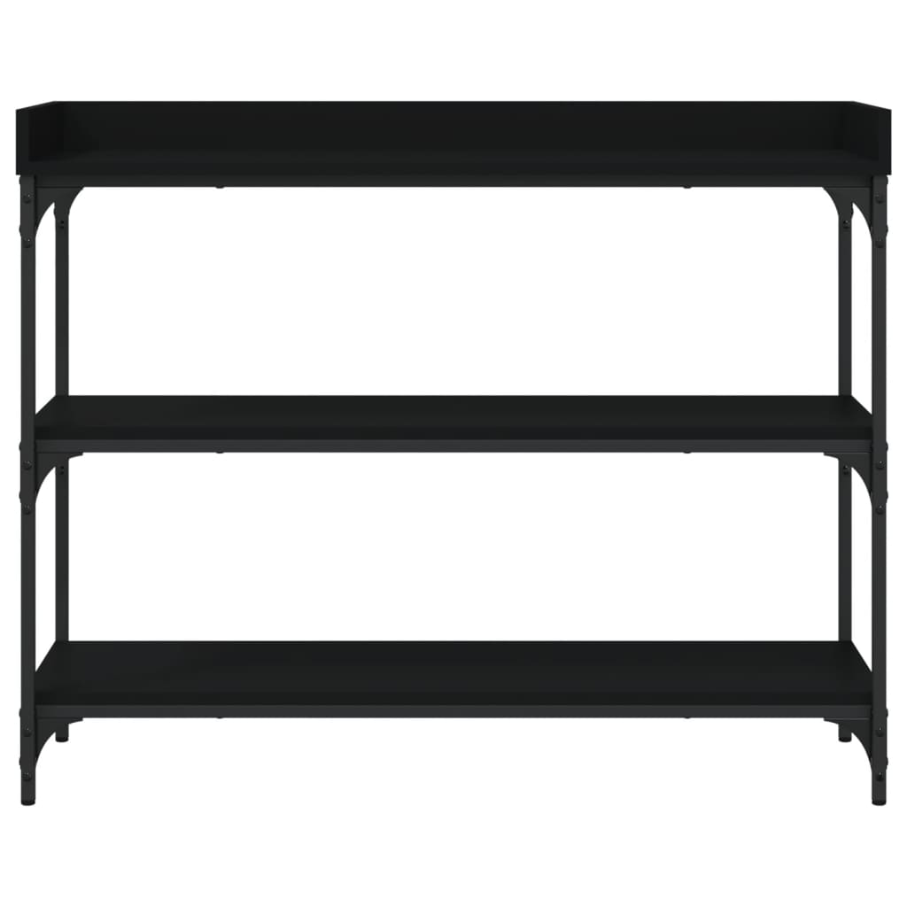 vidaXL Konzolni stol s policama crni 100 x 30 x 80 cm