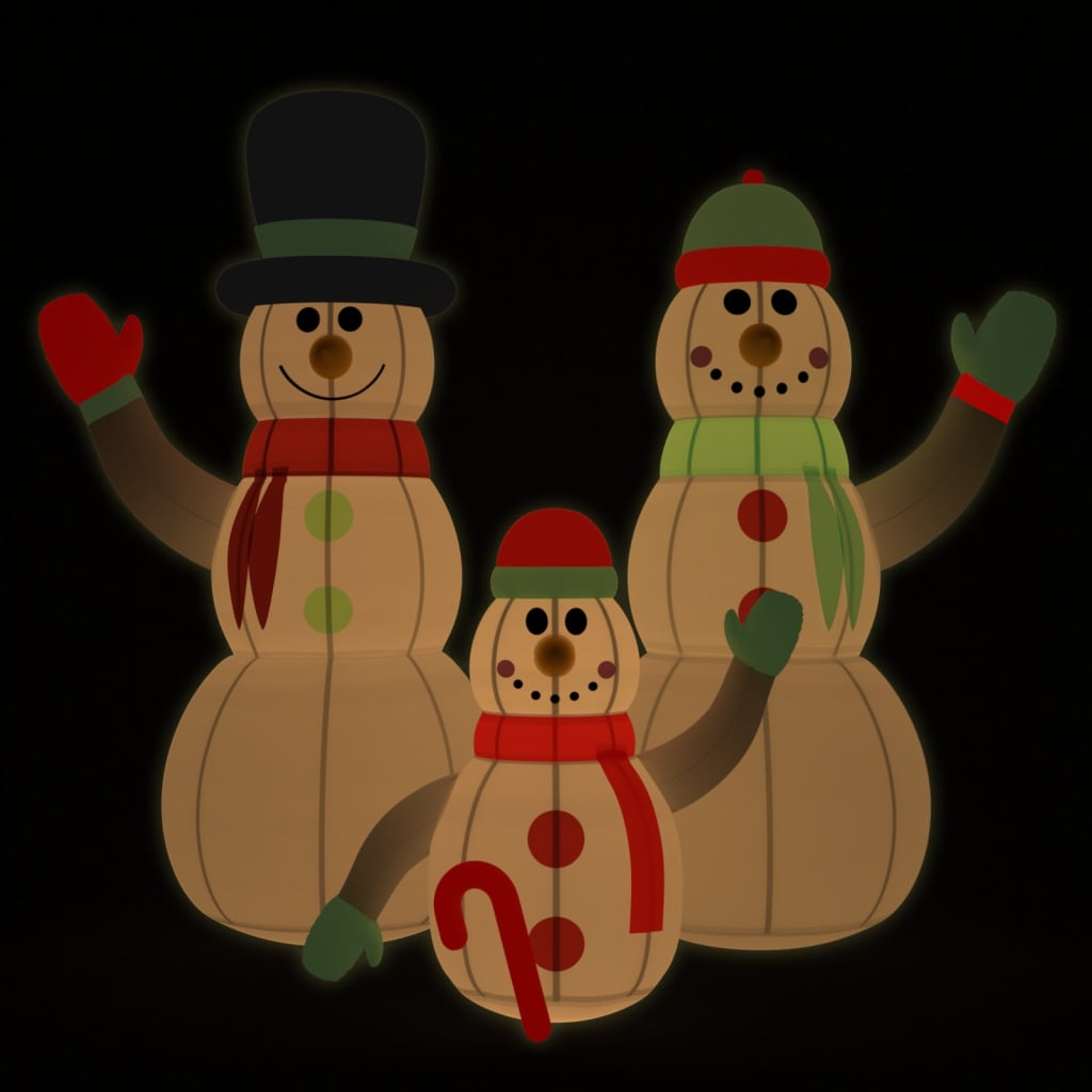 vidaXL Obitelj snjegovića na napuhavanje s LED svjetlima 500 cm