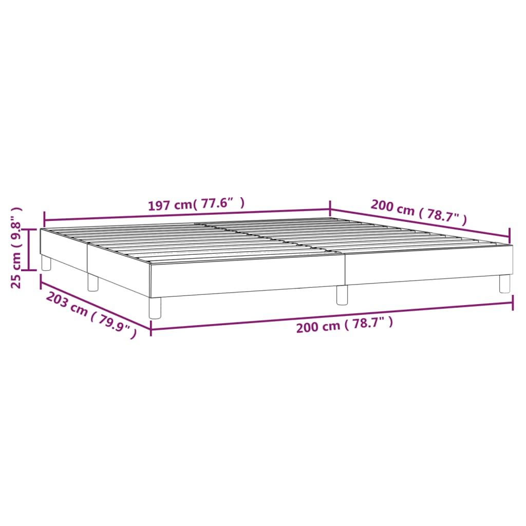 vidaXL Okvir za krevet smeđesivi 200x200 cm od tkanine