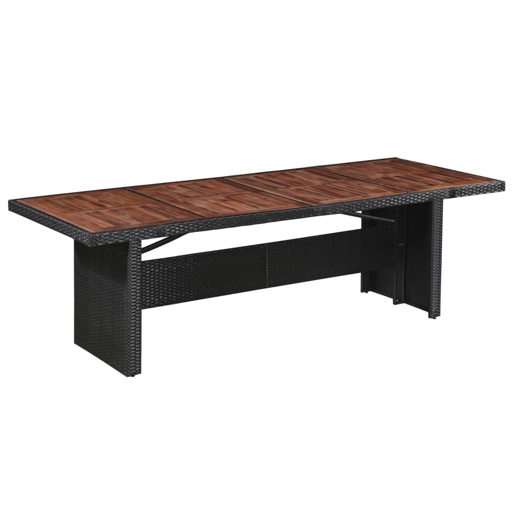 vidaXL Vrtni stol od poliratana i masivnog bagremovog drva 240x90x74 cm