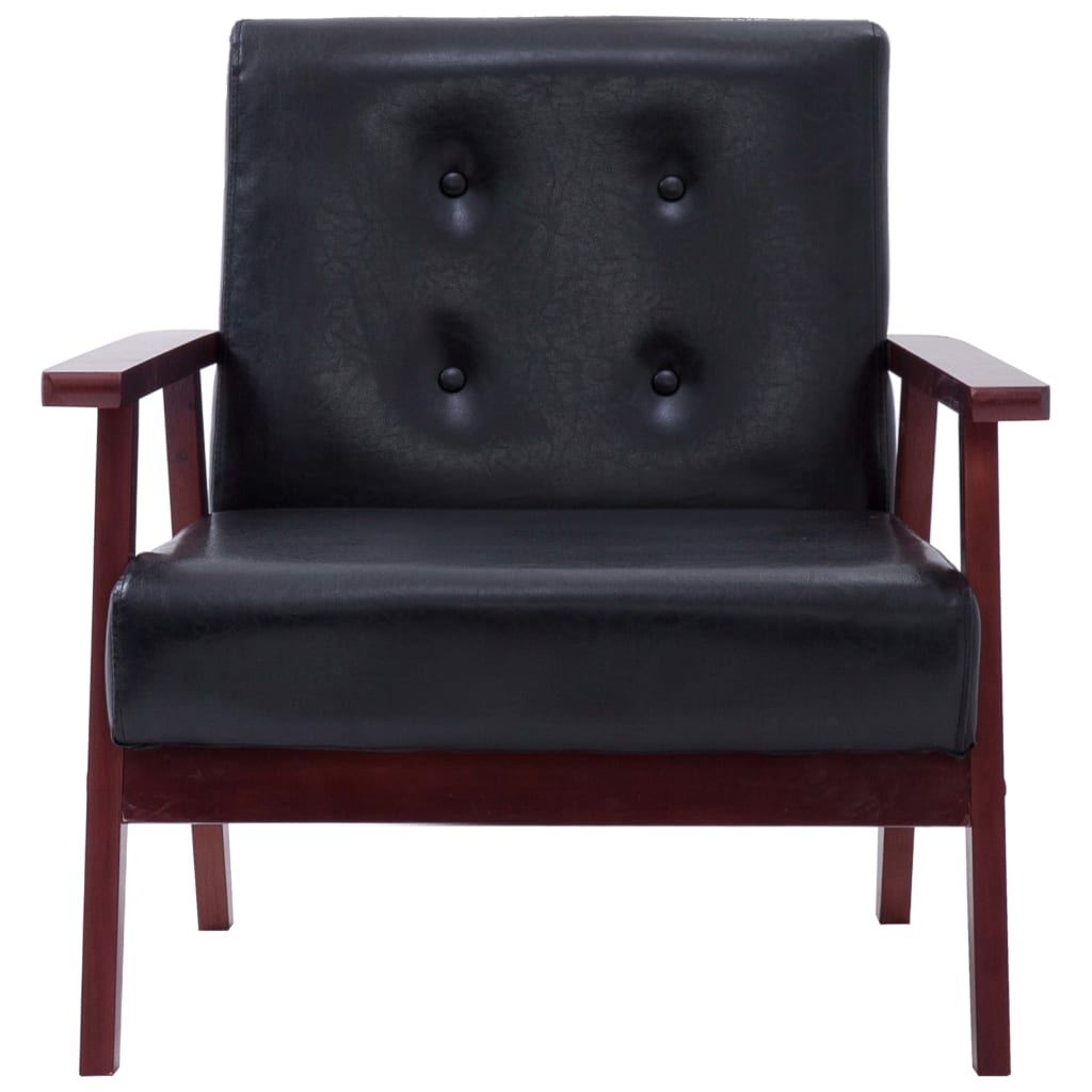 vidaXL 2-dijelni set sofa od umjetne kože crni