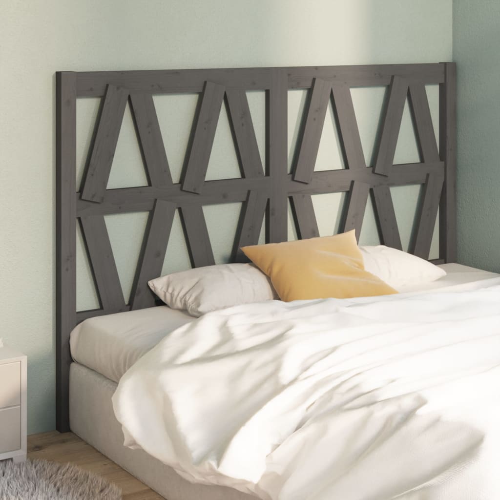 vidaXL Uzglavlje za krevet sivo 146 x 4 x 100 cm od masivne borovine