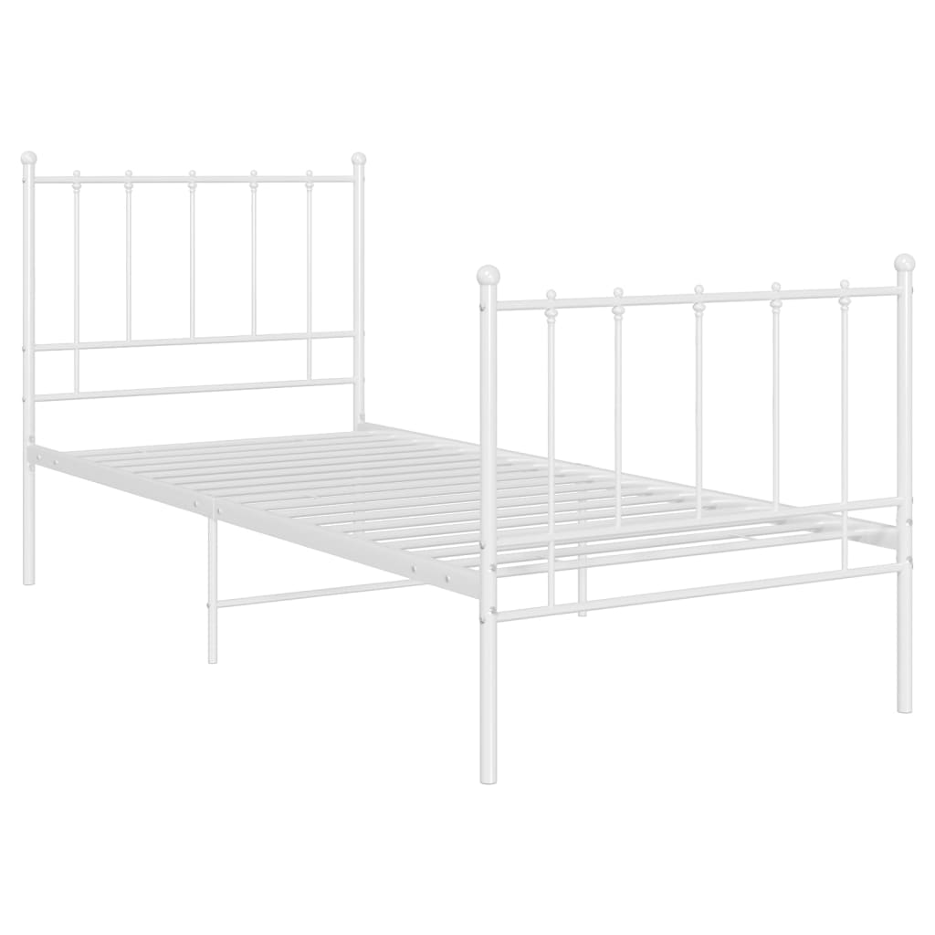 vidaXL Okvir za krevet bijeli metalni 100 x 200 cm