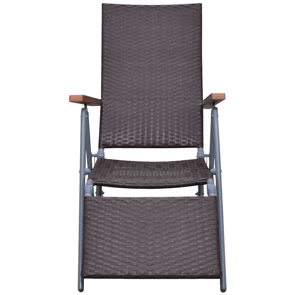 vidaXL Vrtna lounge stolica aluminijum smeđa