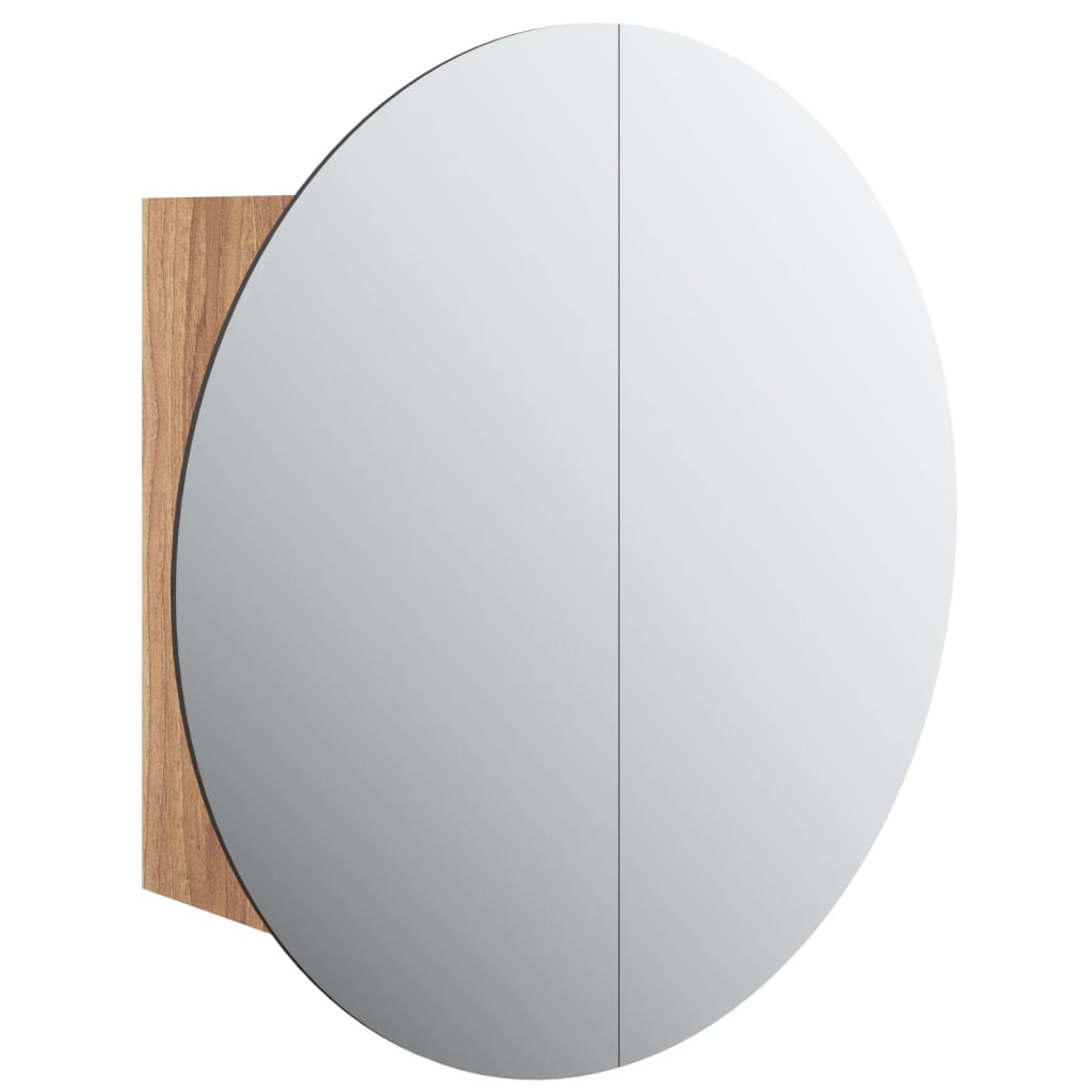 vidaXL Kupaonski ormarić s ogledalom LED boja hrasta 47 x 47 x 17,5 cm