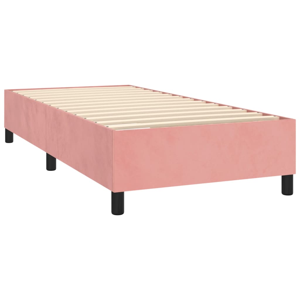 vidaXL Okvir za krevet s oprugama ružičasti 90x200 cm baršunasti