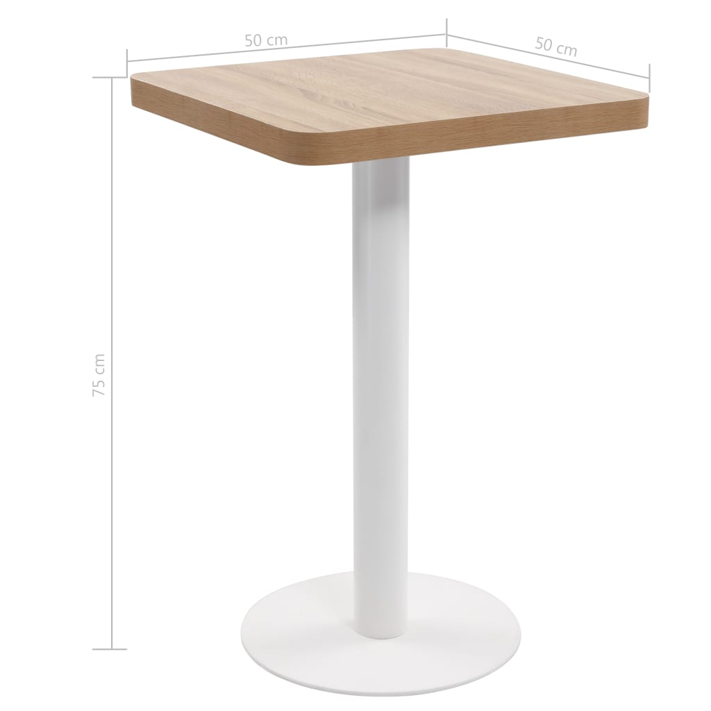 vidaXL Bistro stol svjetlosmeđi 50 x 50 cm MDF