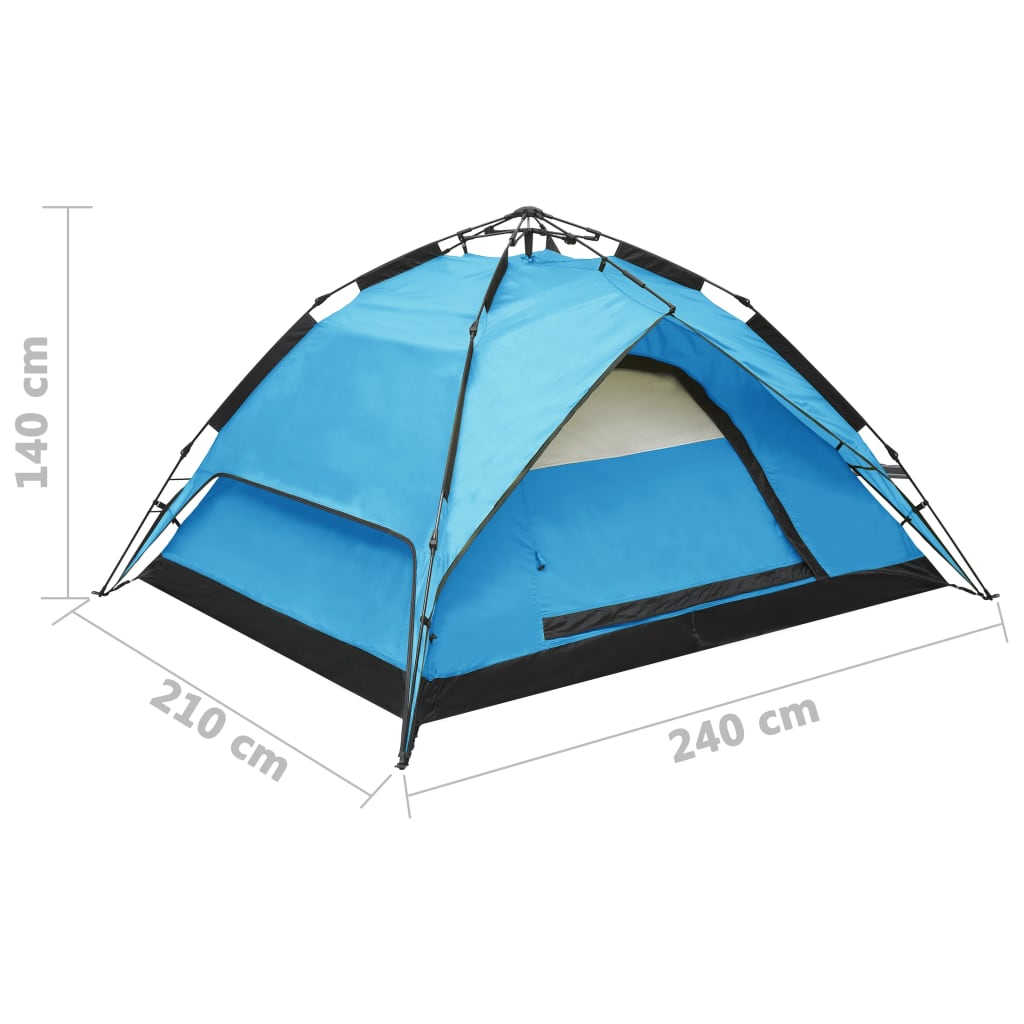 vidaXL Prigodni šator za kampiranje za 2- 3 osobe 240x210x140 cm plavi