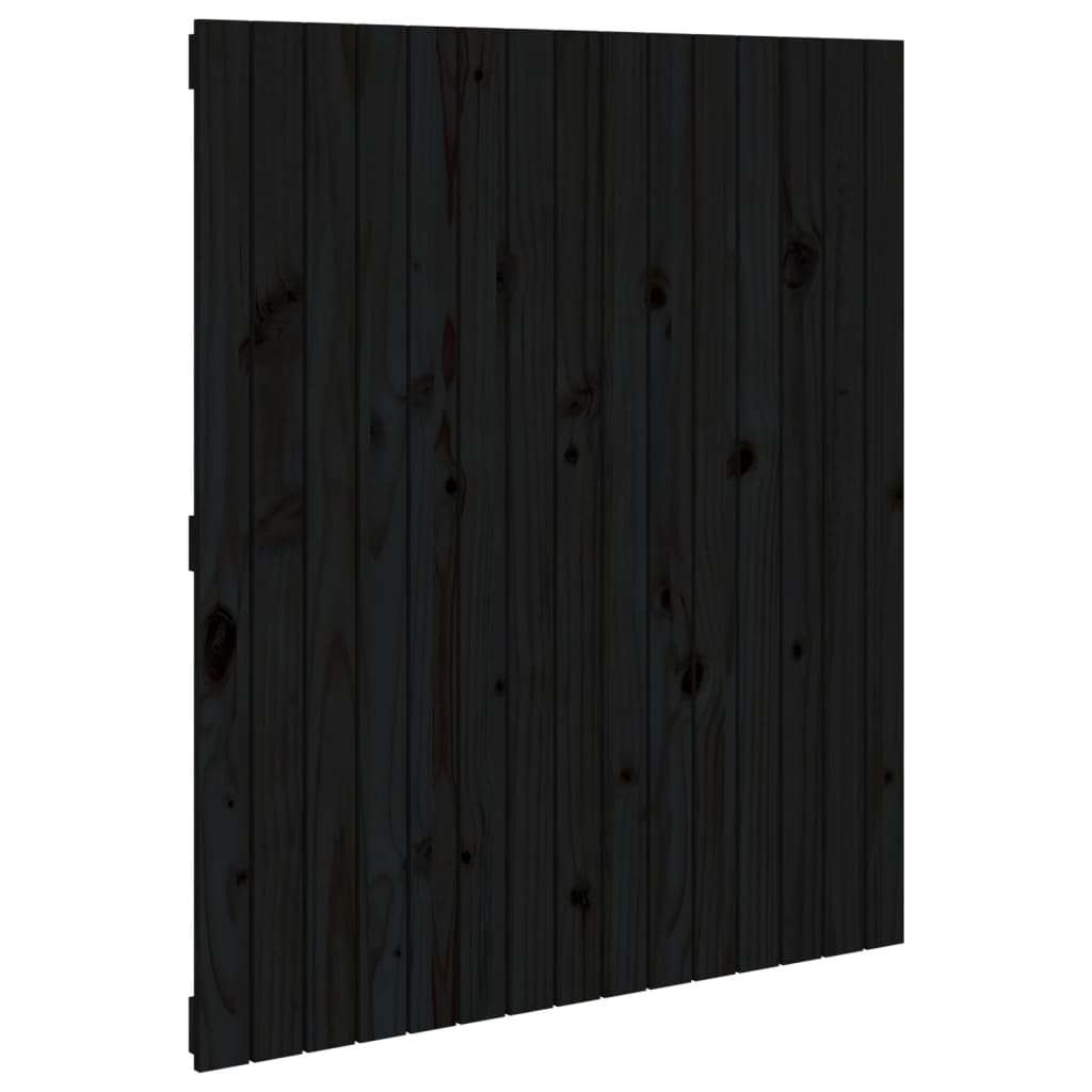 vidaXL Zidno uzglavlje crni 95,5x3x110 cm od masivne borovine
