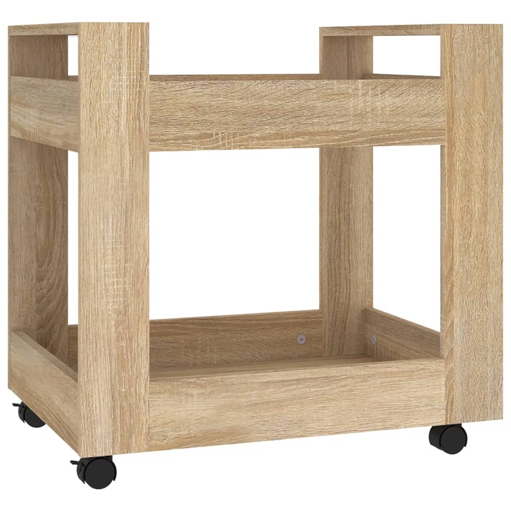 vidaXL Kolica za radni stol boja hrasta 60x45x60 cm konstruirano drvo