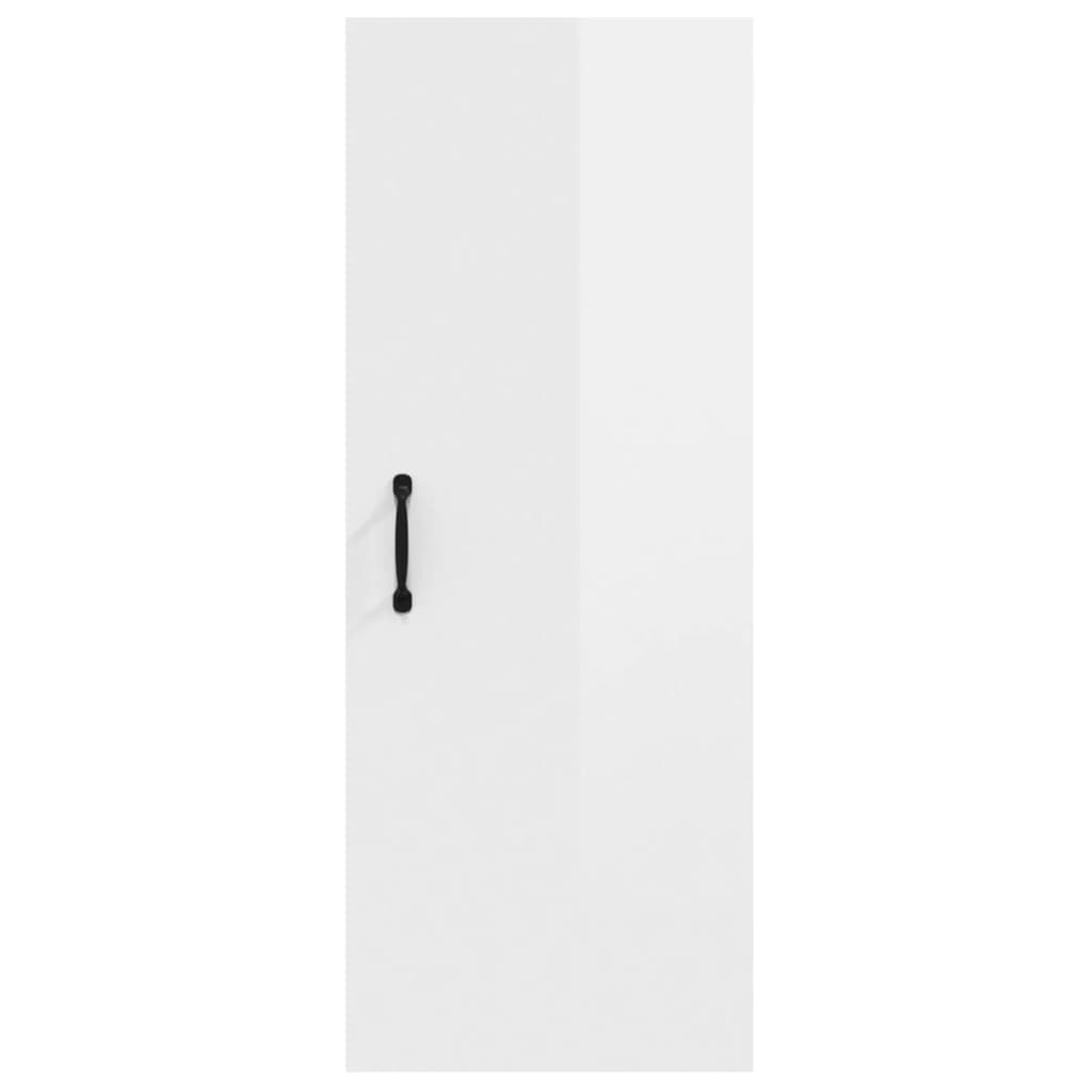 vidaXL Viseći zidni ormarić visoki sjaj bijeli 34,5x34x90 cm drveni