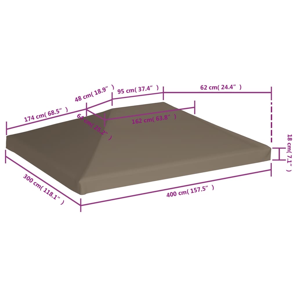 vidaXL Pokrov za sjenicu 310 g/m² 3 x 4 m smeđe-sivi