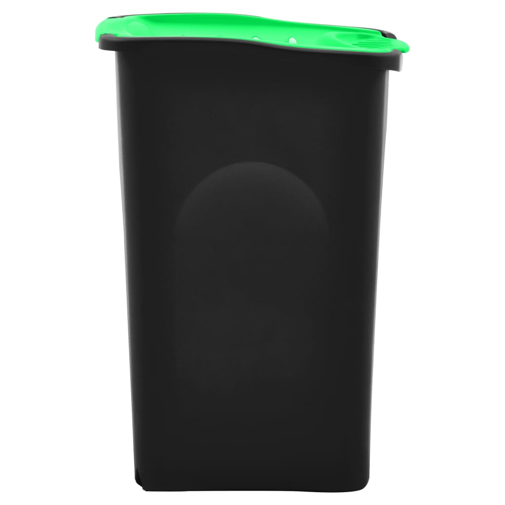 vidaXL Kanta za smeće s preklopnim poklopcem 50 L crno-zelena