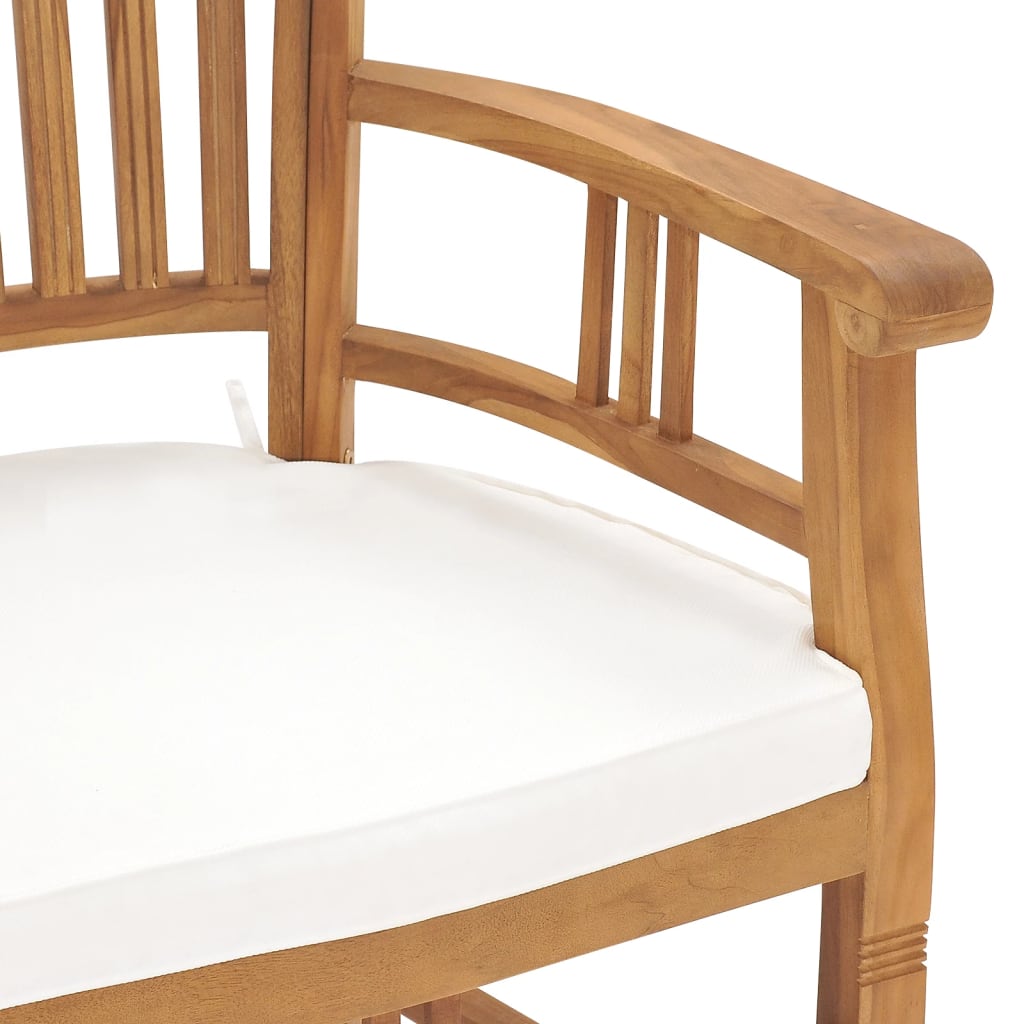 vidaXL Vrtne stolice s krem bijelim jastucima 2 kom masivna tikovina