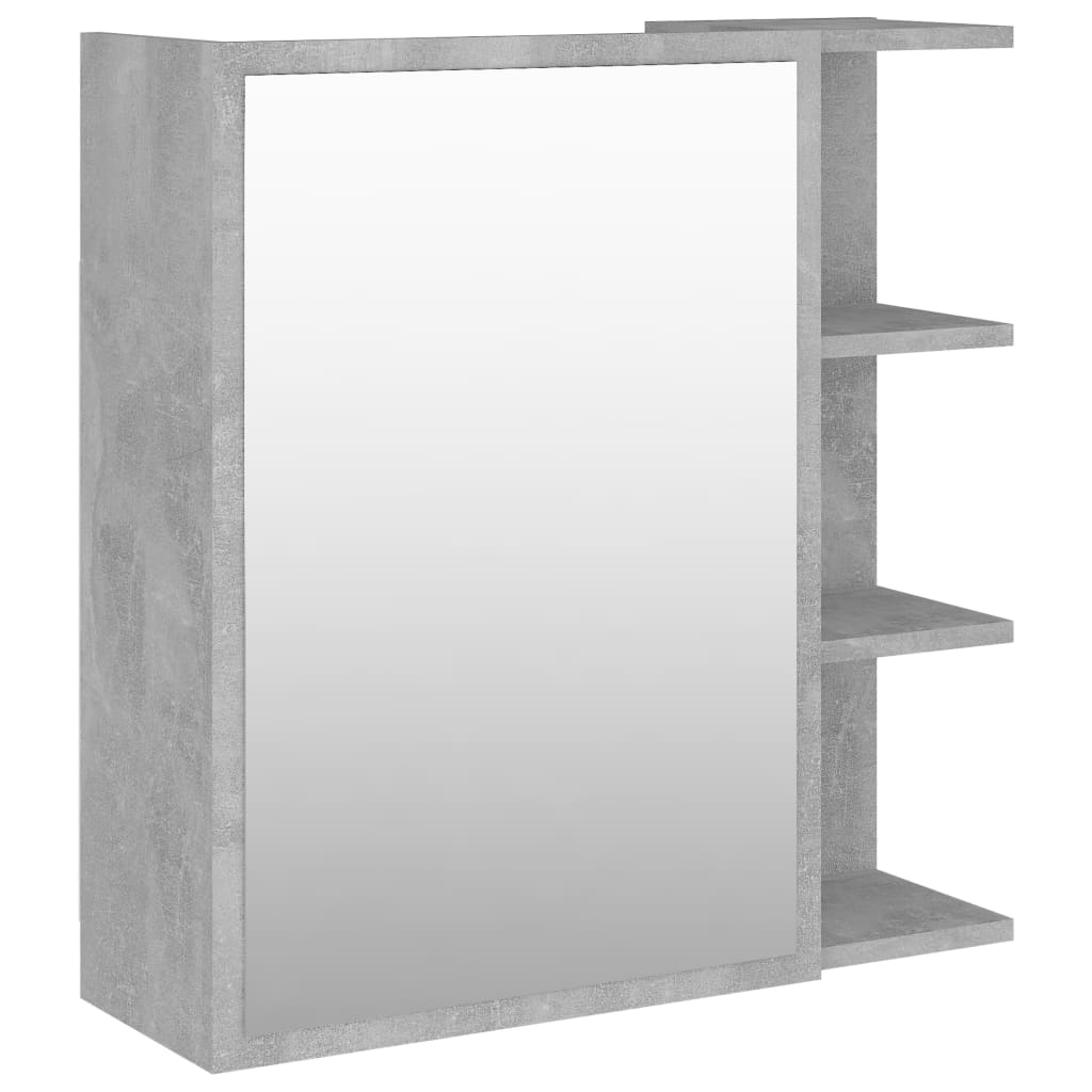 vidaXL Kupaonski ormarić s ogledalom boja betona 62,5x20,5x64cm drveni