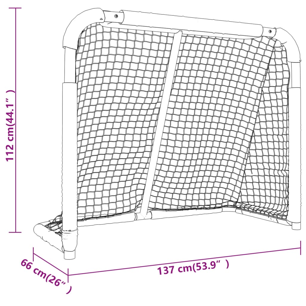 vidaXL Gol za hokej crveno-bijeli 137 x 66 x 112 cm poliesterski