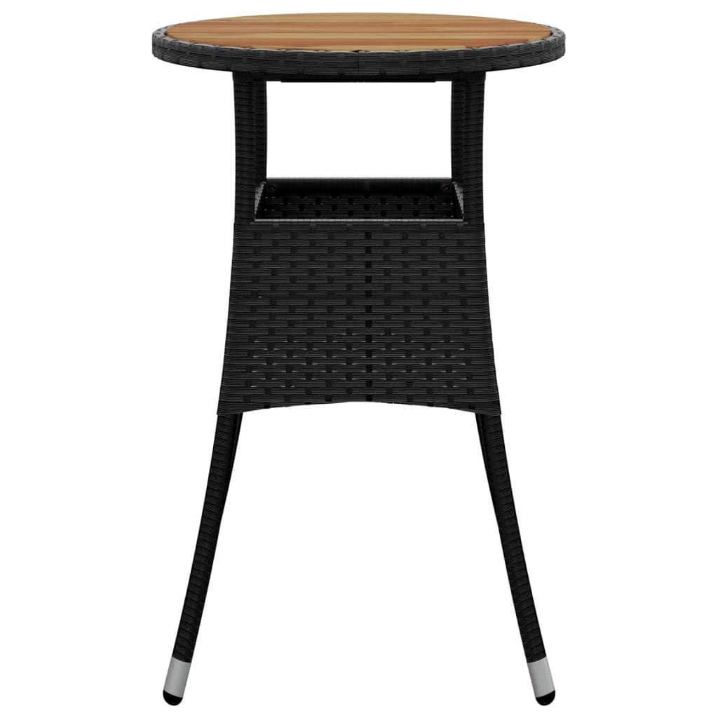 vidaXL Vrtni stol Ø 60 x 75 cm od bagremovog drva i poliratana crni