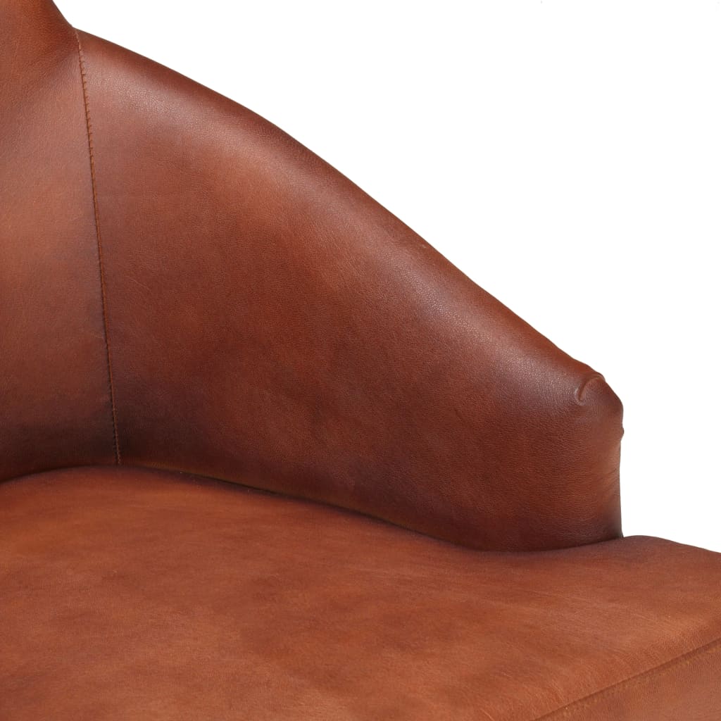 vidaXL Blagovaonske stolice 2 kom smeđe od prave kozje kože