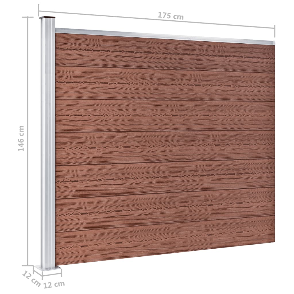 vidaXL Panel za ogradu WPC 175 x 146 cm smeđi