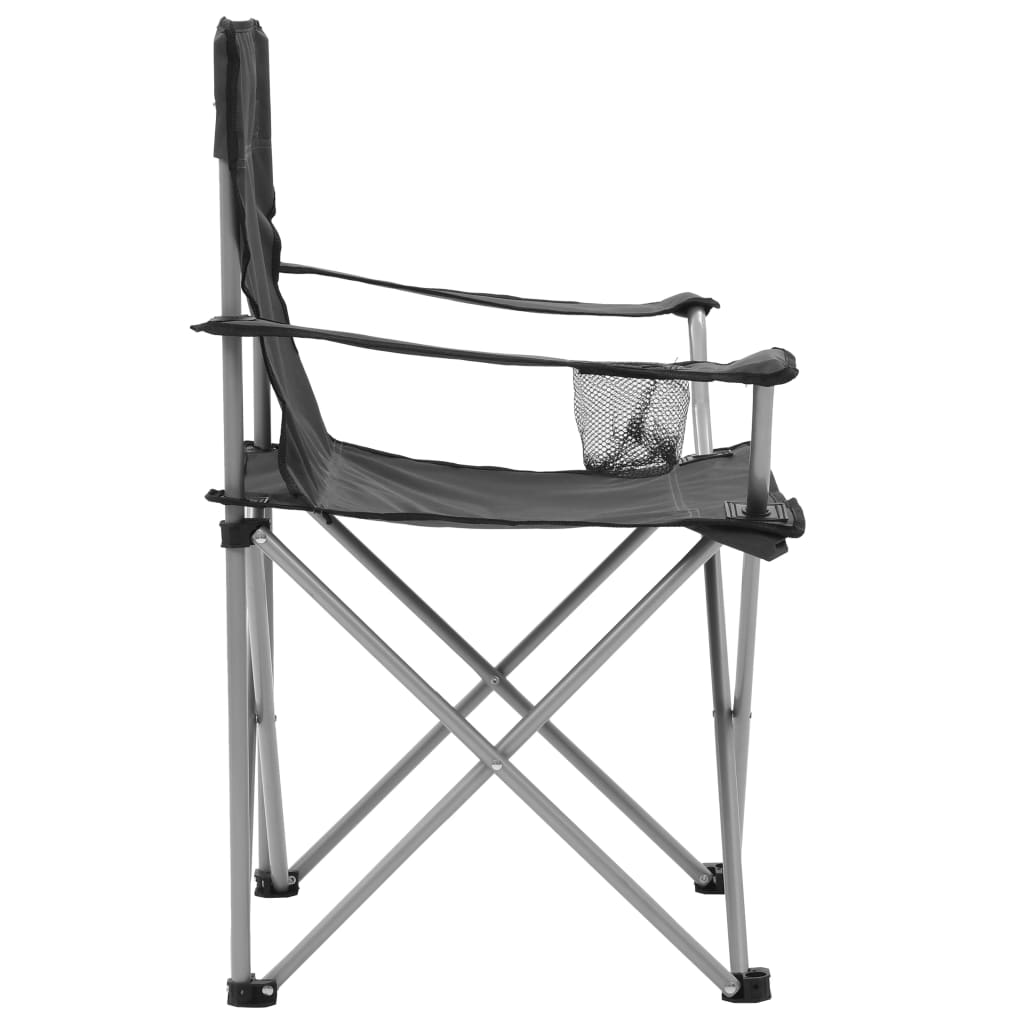 vidaXL 3-dijelni set stola i stolica za kampiranje sivi