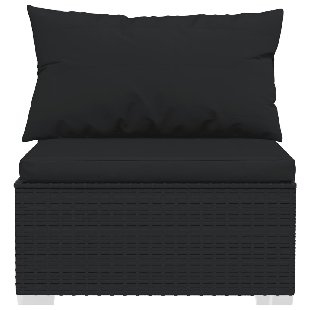 vidaXL 12-dijelna vrtna garnitura od poliratana s jastucima crna
