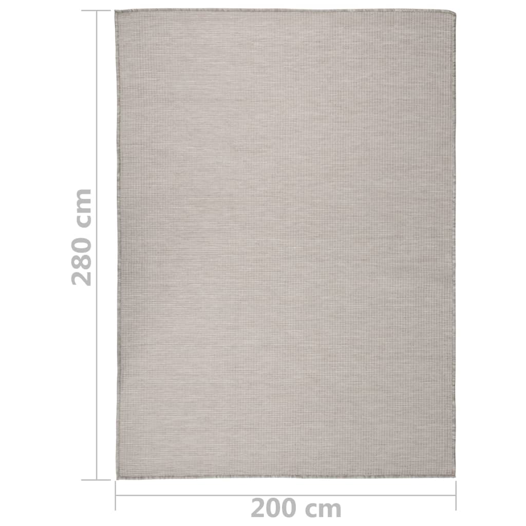 vidaXL Vanjski tepih ravnog tkanja 200 x 280 cm sivo-smeđi