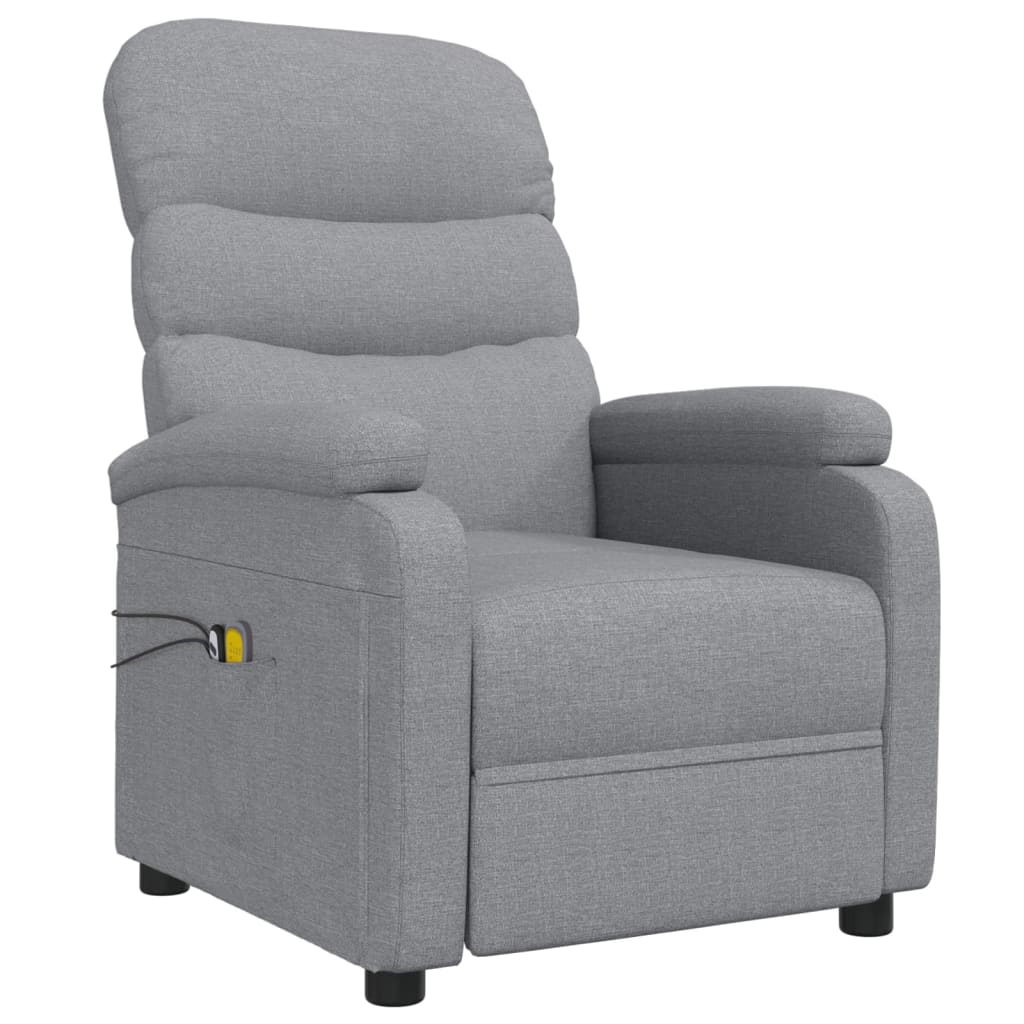 vidaXL Električna masažna fotelja od tkanine svjetlosiva
