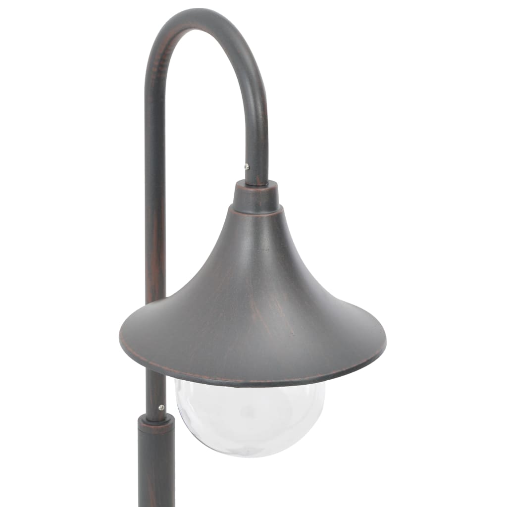 vidaXL Vrtna stupna svjetiljka od aluminija E27 120 cm brončana