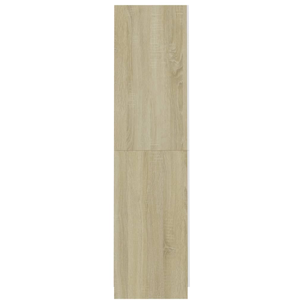 vidaXL Ormar bijeli i boja hrasta 90x52x200 cm od konstruiranog drva