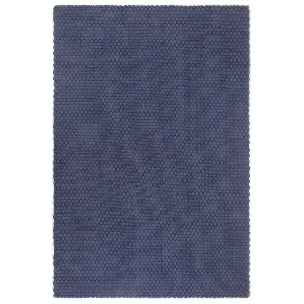 vidaXL Tepih pravokutni modri 120x180 cm pamučni
