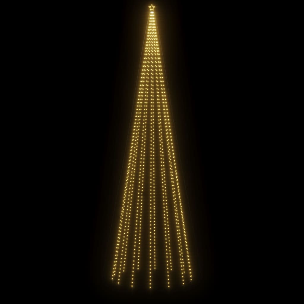 vidaXL Stožasto božićno drvce toplo bijelo 1134 LED žarulje 230x800 cm