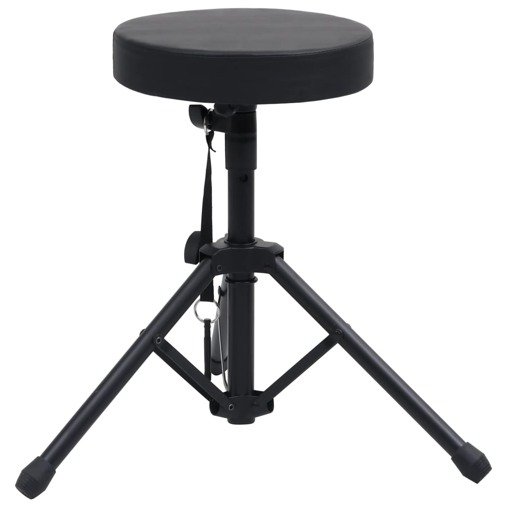 vidaXL Podesivi stolac za bubnjeve crni okrugli