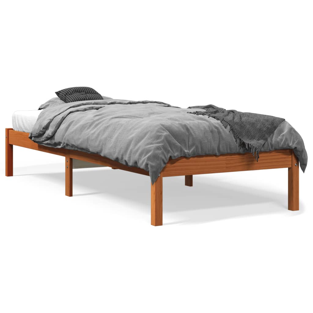 vidaXL Okvir kreveta voštano smeđi 90 x 200 cm od masivne borovine