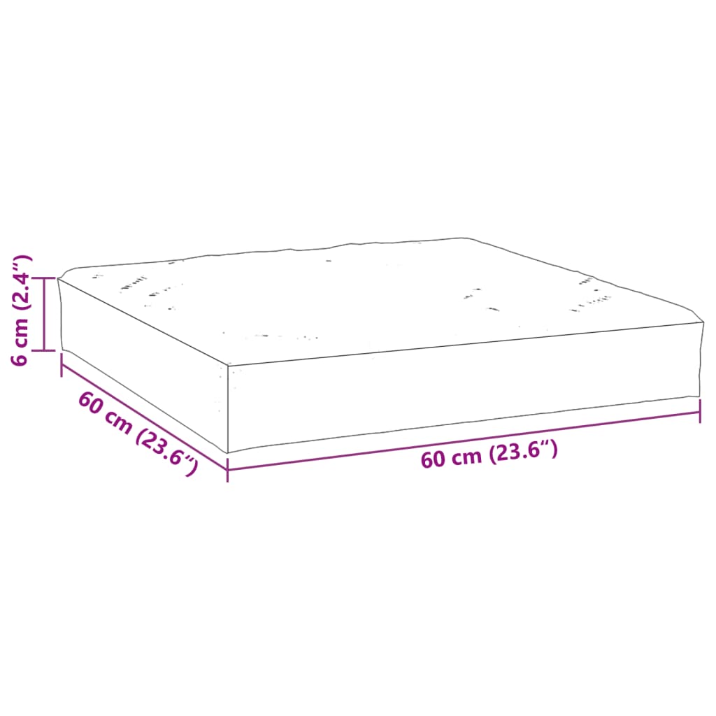 vidaXL Paletni podni jastuk od tkanine 60 x 60 x 6 cm crni
