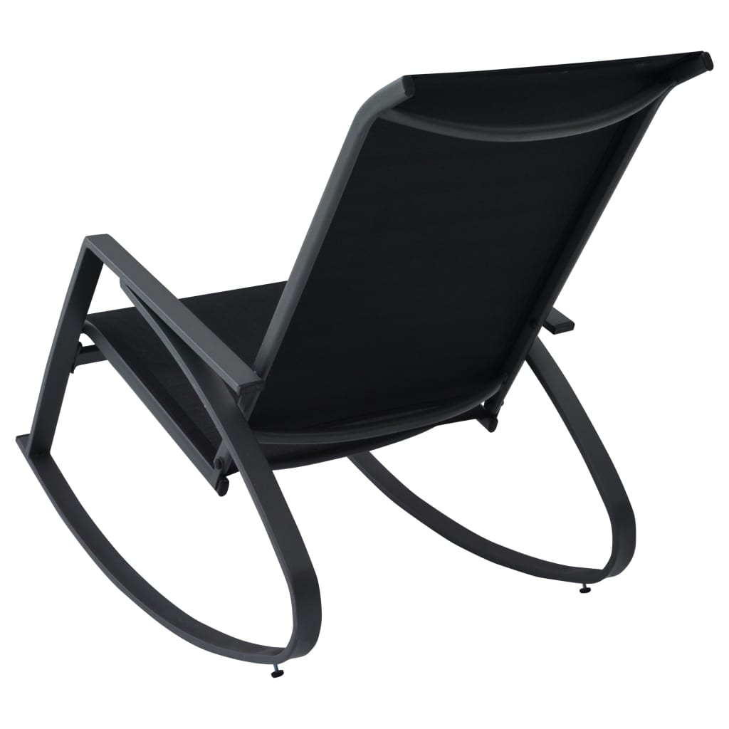 vidaXL Vrtne stolice za ljuljanje od tekstilena 2 kom crne