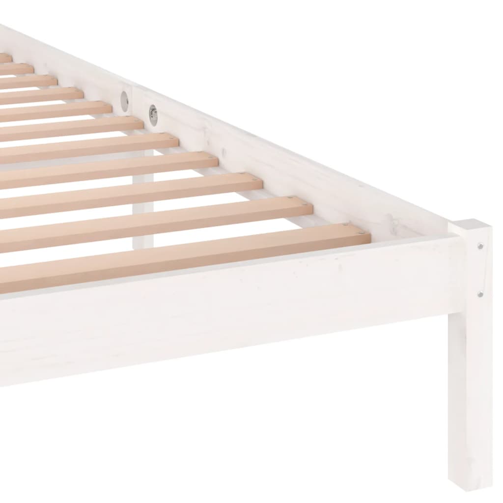 vidaXL Okvir za krevet od masivne borovine 140 x 200 cm bijeli