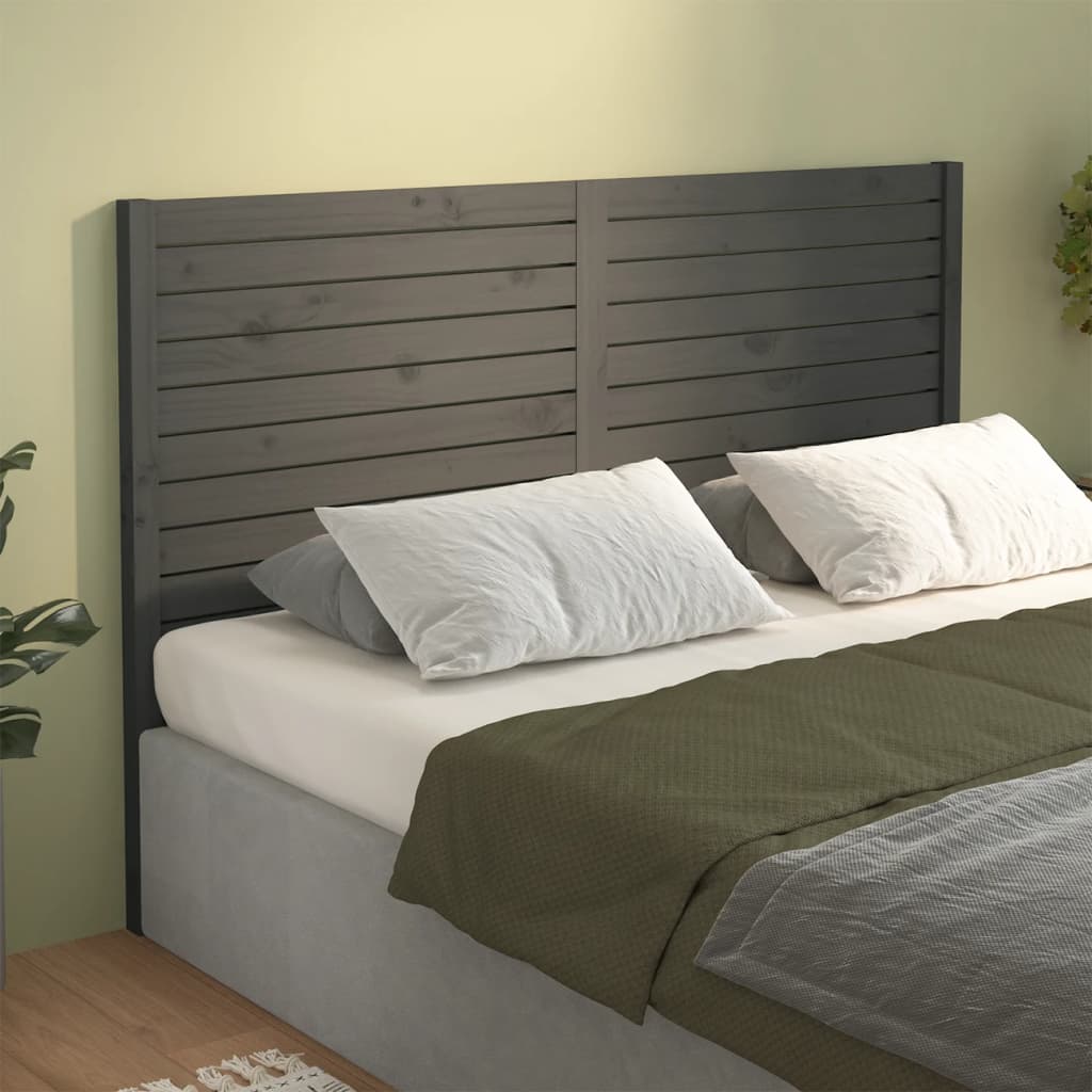 vidaXL Uzglavlje za krevet sivo 126 x 4 x 100 cm od masivne borovine