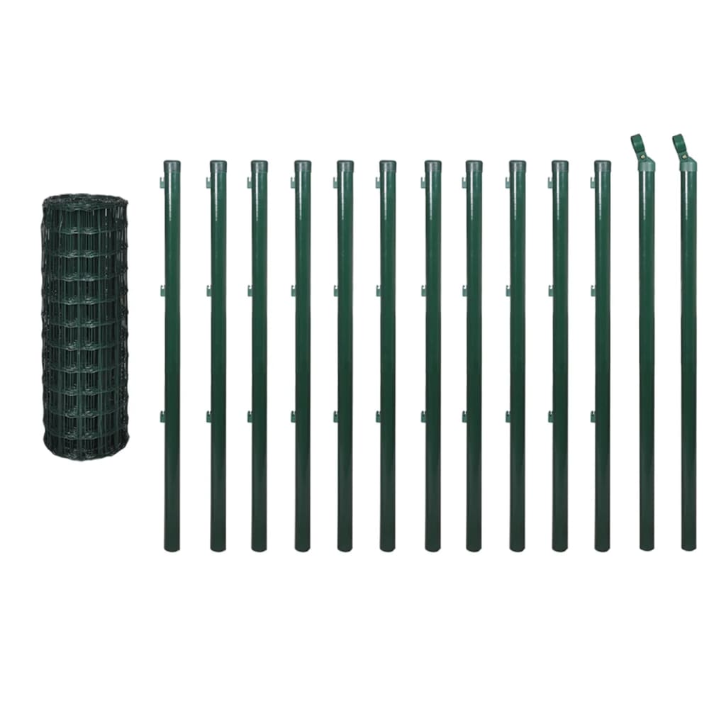 vidaXL Euro ograda 25 x 1 m čelična zelena