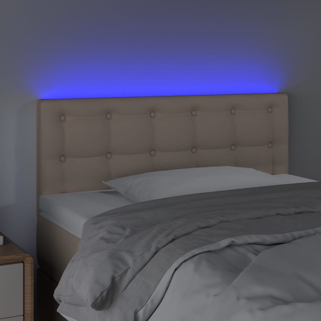 vidaXL LED uzglavlje boja cappuccina 100 x 5 x 78/88cm od umjetne kože
