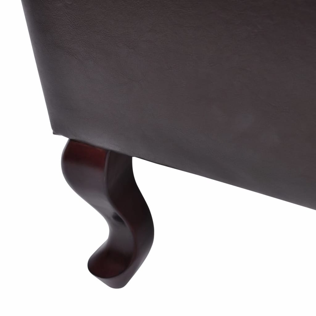 vidaXL Fotelja s Podnožnikom Umjetna Koža Tamno Smeđa