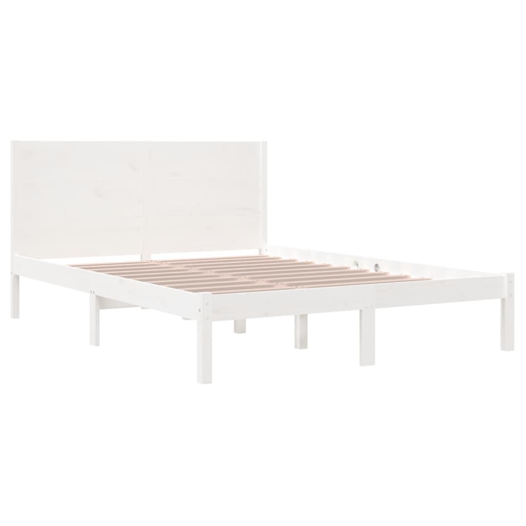 vidaXL Okvir za krevet masivno drvo bijeli 120x190 cm mali bračni