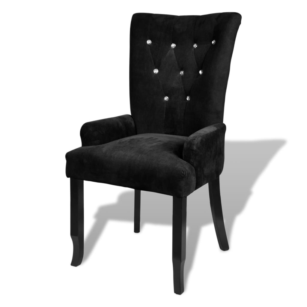 vidaXL Fotelja od baršuna crna