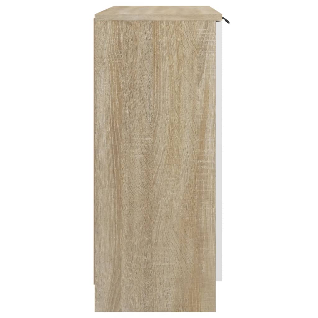 vidaXL Komoda bijela i boja hrasta 60x30x70 cm konstruirano drvo