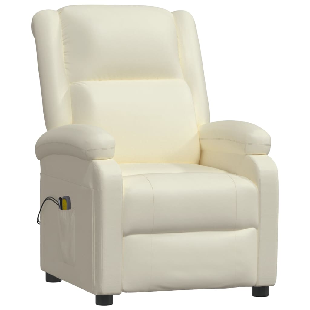 vidaXL Električna masažna fotelja od umjetne kože bijela