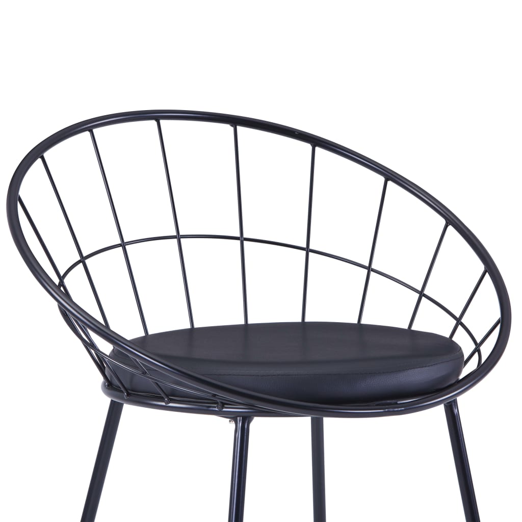 vidaXL Stolice sa sjedalima od umjetne kože 4 kom crne čelične
