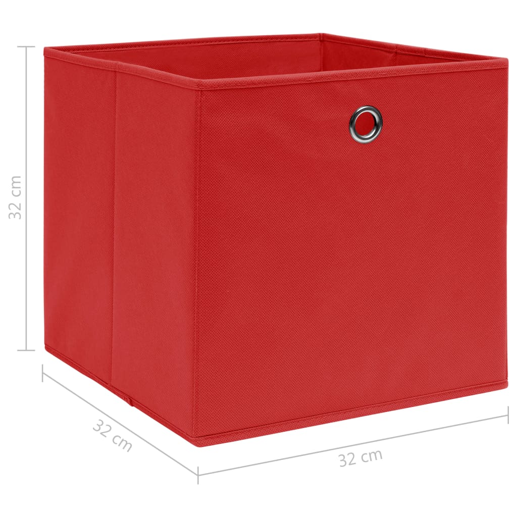 vidaXL Kutije za pohranu 10 kom crvene 32 x 32 x 32 cm od tkanine