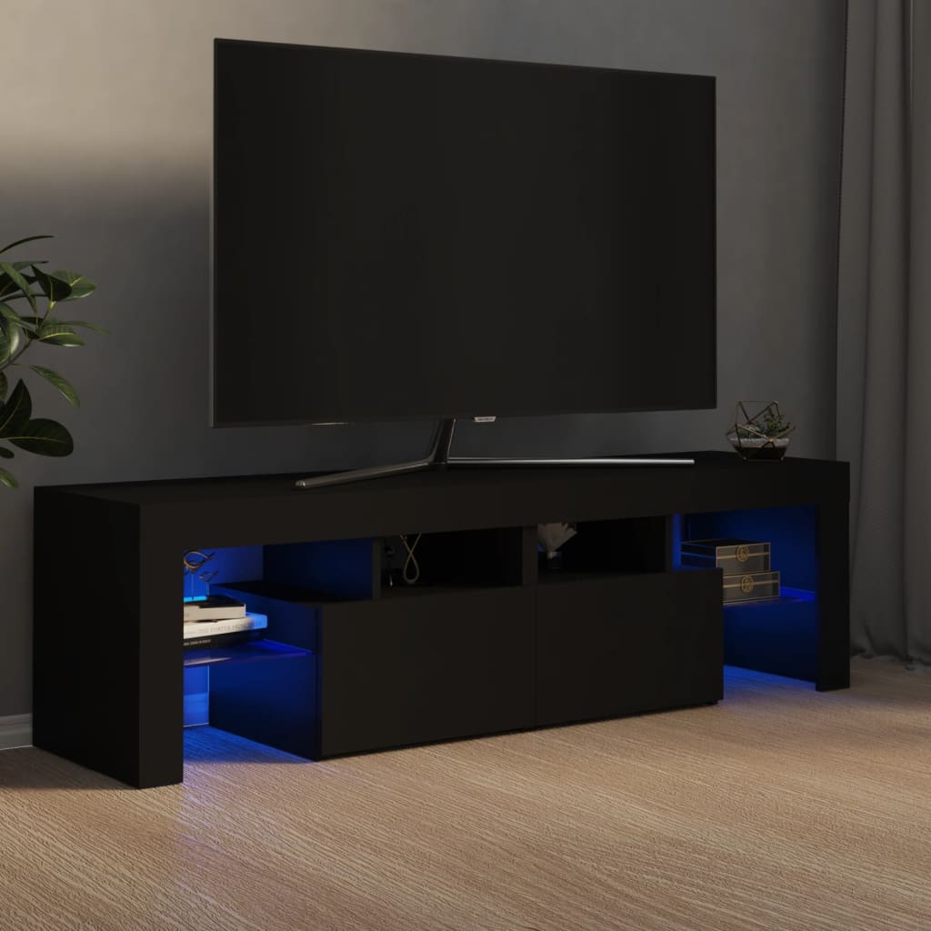 vidaXL TV ormarić s LED svjetlima crni 140 x 36,5 x 40 cm