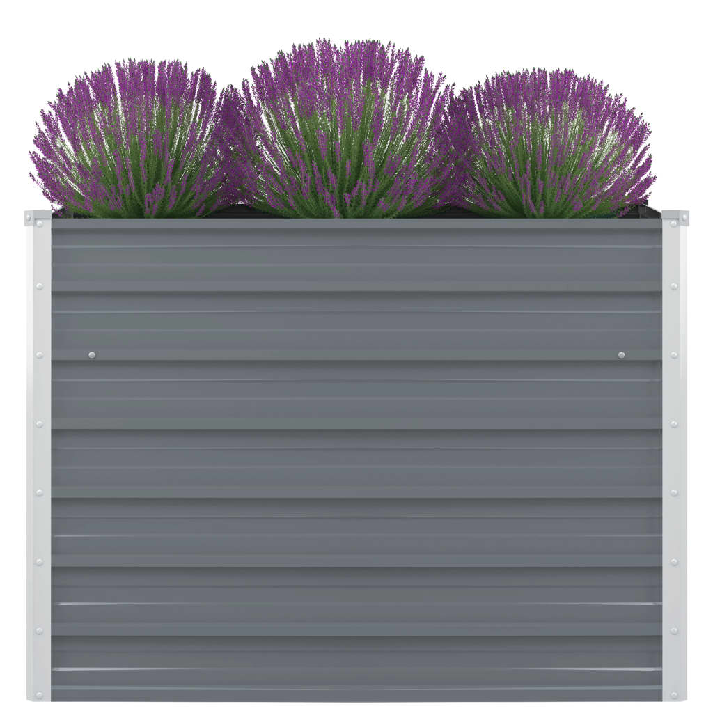 vidaXL Vrtna Visoka Posuda za Biljke 100x100x77 cm Pocinčani čelik Siva boja
